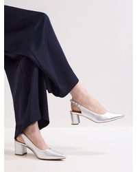 Phase Eight - Phase Eight Leather Block Heels - Lyst
