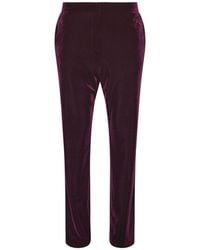 M Com - Velour Tapered Leg Trousers - Lyst