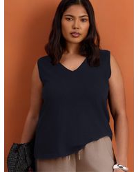 Live Unlimited - Cotton Slub V-Neck Vest - Lyst