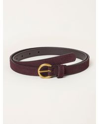 FatFace - Fatface Burgundy Plain Suede Belt - Lyst