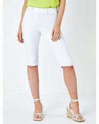 Roman - Denim Stretch Knee Length Pedal Pusher Trousers - Lyst