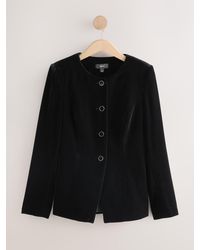 Next - Velvet Collarless Jacket - Lyst