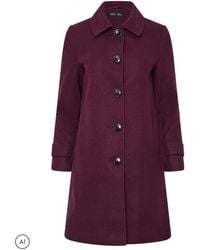 M Com - Button Up Collared Coat - Lyst
