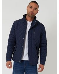 Threadbare - Funnel Neck Diamond Quilted Jacket - Lyst