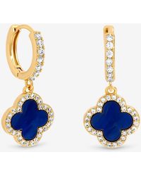 Jon Richard - Lapis Clover Huggie Earrings - Lyst