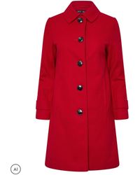 M Com - Button Up Collared Coat - Lyst
