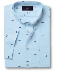 Charles Tyrwhitt - Slim Fit Fish Slim Fit Short Sleeve Non-Iron Print 100% Cotton Shirt - Lyst