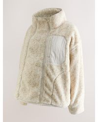 Next - Marl Maternity Teddy Borg Zip Through Fleece Jacket - Lyst