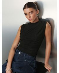 Next - Drape High Neck Sleeveless Jacquard Top - Lyst