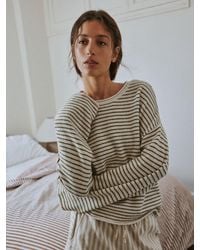 Yard - Sage/Ecru Striped Knit Lounge Jumper - Lyst