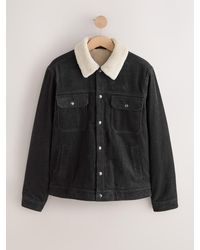 Next - Corduroy Borg Lined Trucker Jacket - Lyst