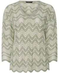 Evans - Wavy Stitch V-Neck Jumper - Lyst