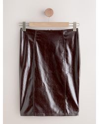 Next - Faux Leather Pencil Skirt - Lyst