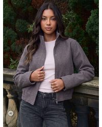 Threadbare - Faux Wool Funnel Neck Bomber Jacket - Lyst