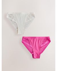 Next - Cream Smoothing Animal Mesh High Leg Knickers 2 Pack - Lyst