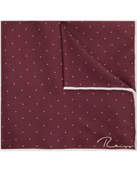 Reiss - Liam - Burgundy Polka Dot Silk Pocket Square, One - Lyst