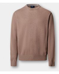 Hackett - Lambswool Cable Knit Crew Neck Jumper - Lyst