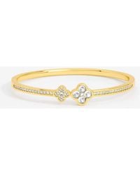 Jon Richard - Plated And Pave Clover Bangle - Lyst
