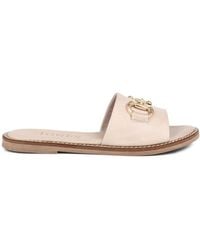 Jones Bootmaker - Jones Bootmaker Taupe Emillina Leather Buckle Mule Sandals - Lyst