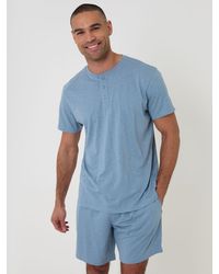 Threadbare - Grandad Pyjama Top & Shorts Set - Lyst