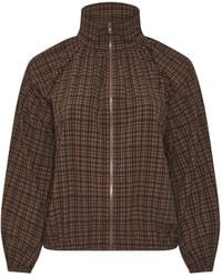 Yours Curve - Gingham Funnel Neck Bomber Jacket - Lyst