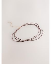 Next - Chocolate Metallic Skinny Tiered Beaded Belt - Lyst