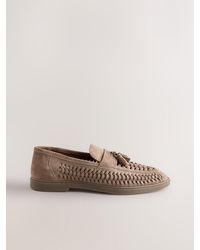 Next - Suede Weave Tassel Loafers - Lyst