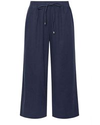 Evans - Wide Leg Linen Rich Trousers - Lyst