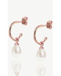 Ivory & Co. - Harrow Modern Pearl Hoop Earrings - Lyst