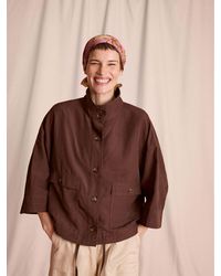 Monsoon - Marie Funnel Neck Linen Blend Jacket - Lyst