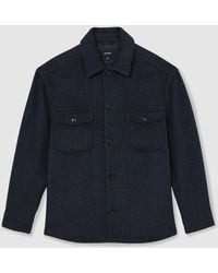 Reiss - Wool-Blend Herringbone Overshirt - Lyst