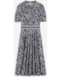 knee length dresses for ladies Cecily Denim Midi Dress-Light Vintage Denim