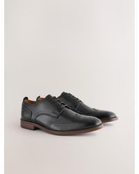 Next - Standard Fit Leather Contrast Sole Brogue Shoes - Lyst
