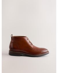 Next - Tan Leather Chukka Boots - Lyst