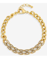 Jon Richard - 14K Plated And Pave Link Bracelet - Lyst