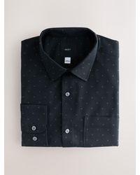 Next - Regular Fit Long Sleeve Embroided Print Smart Shirt - Lyst
