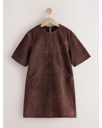 Next - Mini N. Premium Real Suede Boxy Dress - Lyst