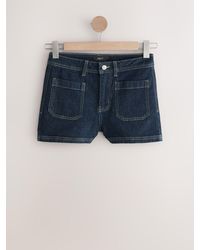 Next - Patch Pocket Mini Denim Shorts - Lyst