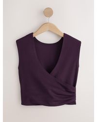 Next - Burgundy Active Wrap Back Short Sleeve Top - Lyst