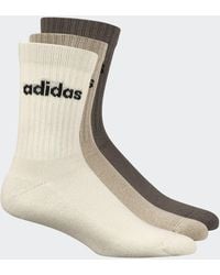 adidas - Linear Crew Cushioned Socks 3 Pack - Lyst