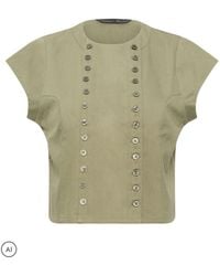 PixieGirl Petite - Double Breasted Button Top - Lyst