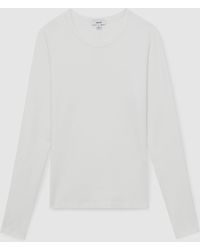 Reiss - Cotton Crew-Neck Long-Sleeve T-Shirt With Stretch - Lyst