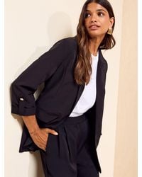 Friends Like These - Petite Edge To Edge Tailored Sleeve Detail Blazer - Lyst