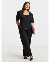 Simply Be - Short Sleeve Square Neck Cropped Blouse - Lyst
