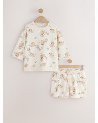 Next - Floral Sweatshirt And Short Loungewear Set - Lyst