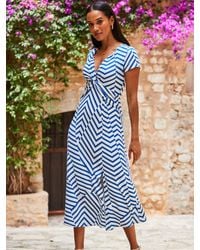 Sosandar - Geometric Stripe Print Twist Front Maxi Dress - Lyst