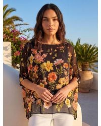 Roman - Floral Print Sequin Tunic Top - Lyst