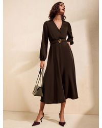 Friends Like These - Belted Hardwear Detail Shirt Midi Dress - Lyst