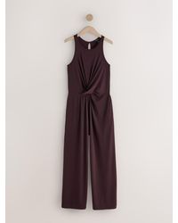 Next - Chocolate Twist Waist Jersey Jumpsuit - Lyst