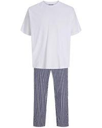 Jack & Jones - Lounge Set With T-Shirt And Checked Bottoms - Lyst